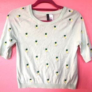 HM pineapple cropped sweater